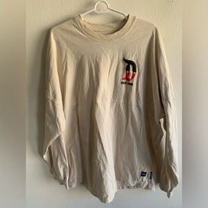 Disneyland Spirit Jersey Sweater Beige Character Letters Women’s Unisex L